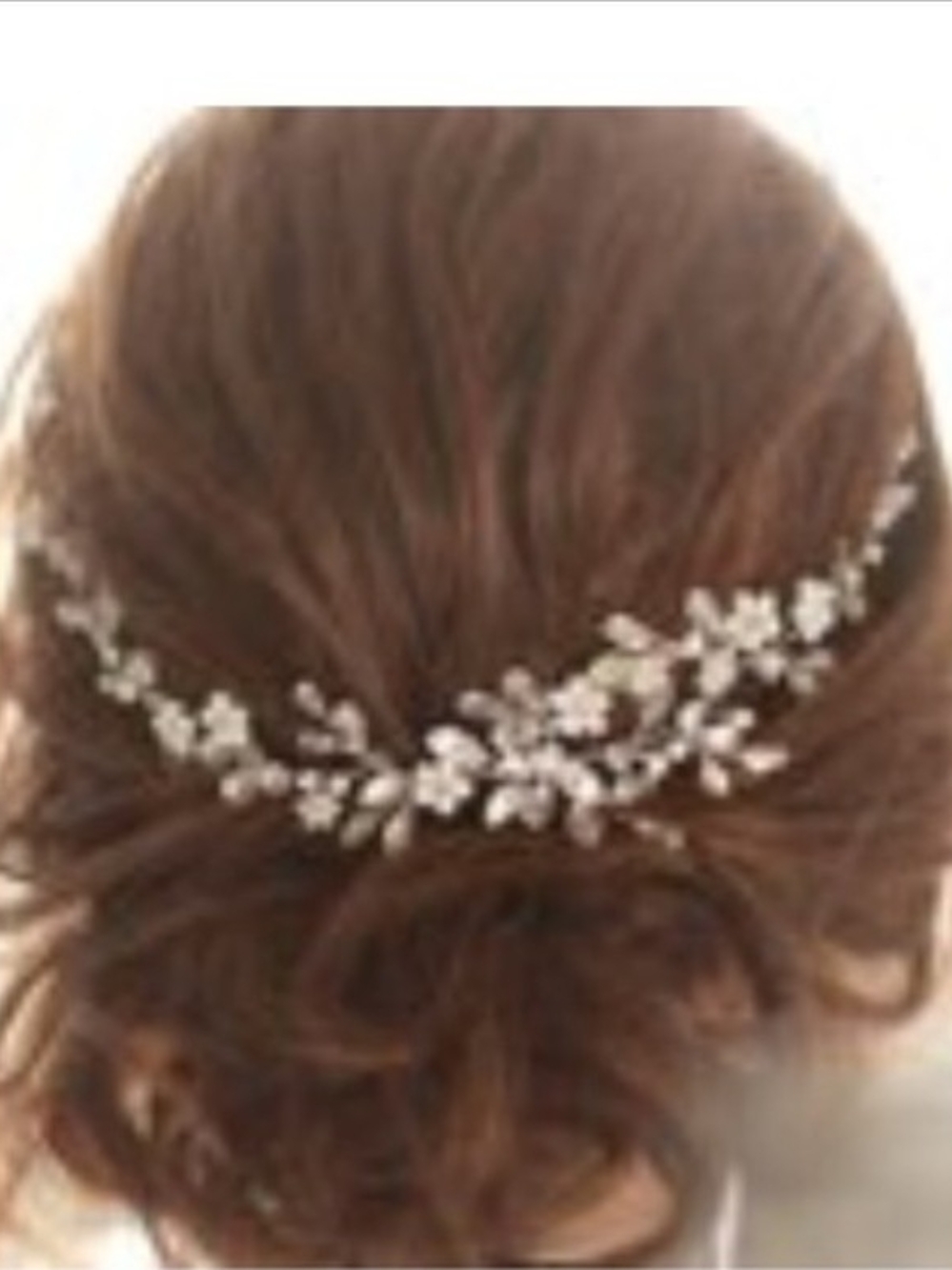 Silver Floral Crystal Hair Vine - Wedding Hair Accessory